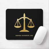 Golden Scales of Justice Law Theme Design Muismat (Met muis)