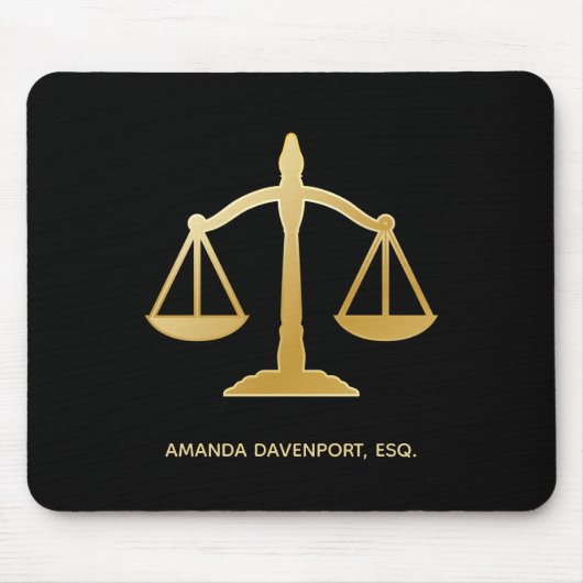 Golden Scales of Justice Law Theme Design Muismat (Voorkant)