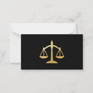 Golden Scales of Justice Law Theme Design Notitiekaartje