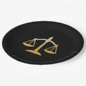 Golden Scales of Justice Law Theme Design Papieren Bordje (Gekanteld)