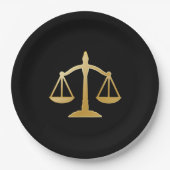 Golden Scales of Justice Law Theme Design Papieren Bordje (Voorkant)