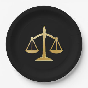 Golden Scales of Justice Law Theme Design Papieren Bordje