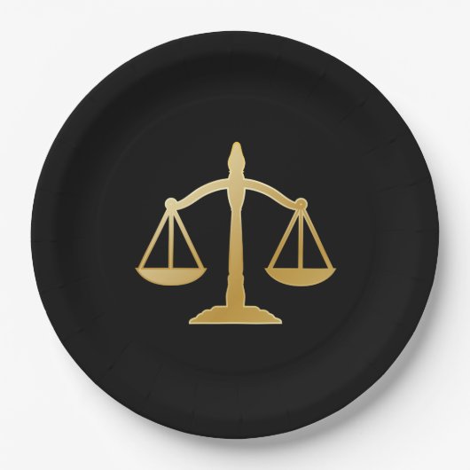 Golden Scales of Justice Law Theme Design Papieren Bordje (Voorkant)