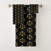 Golden Scales of Justice Law Theme Design Pattern Bad Handdoek (Insitu)