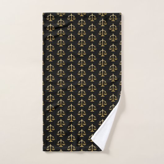 Golden Scales of Justice Law Theme Design Pattern Bad Handdoek (Handdoek)