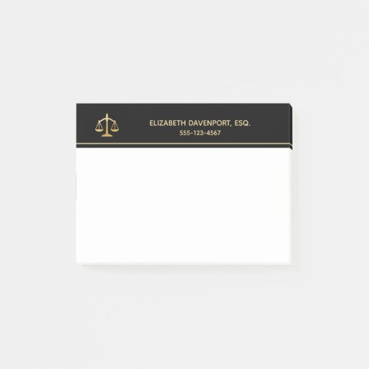 Golden Scales of Justice Law Theme Design Post-it® Notes (Voorkant)