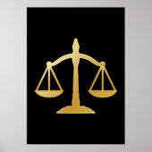 Golden Scales of Justice Law Theme Design Poster (Voorkant)