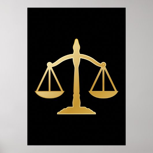 Golden Scales of Justice Law Theme Design Poster (Voorkant)