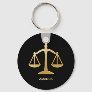 Golden Scales of Justice Law Theme Design Sleutelhanger