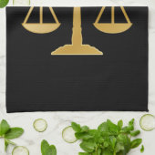 Golden Scales of Justice Law Theme Design Theedoek (Gevouwen)