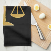 Golden Scales of Justice Law Theme Design Theedoek (Quarter Fold)