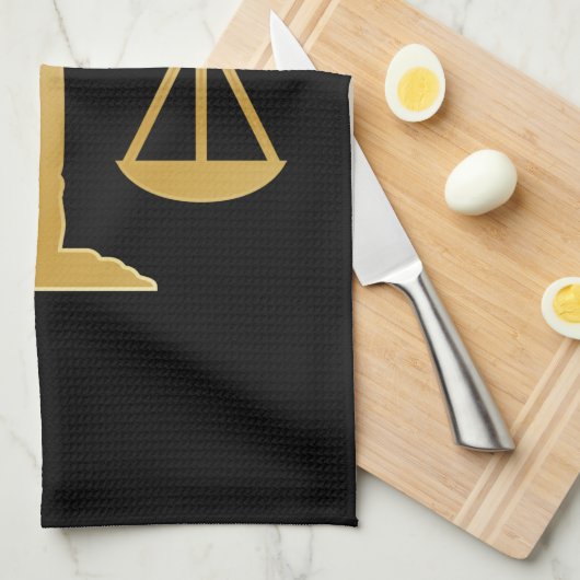 Golden Scales of Justice Law Theme Design Theedoek (Quarter Fold)