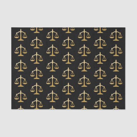 Golden Scales of Justice Law Theme Design Tissuepapier (Voorkant)
