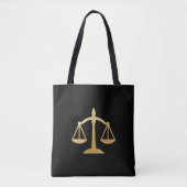 Golden Scales of Justice Law Theme Design Tote Bag (Voorkant)