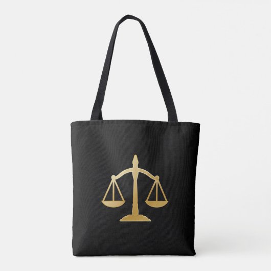 Golden Scales of Justice Law Theme Design Tote Bag (Achterkant)