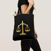 Golden Scales of Justice Law Theme Design Tote Bag (Dichtbij)