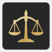 Golden Scales of Justice Law Theme Design Vierkante Sticker (Voorkant)