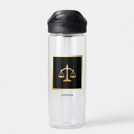 Golden Scales of Justice Law Theme Design Waterfles (Achterkant)