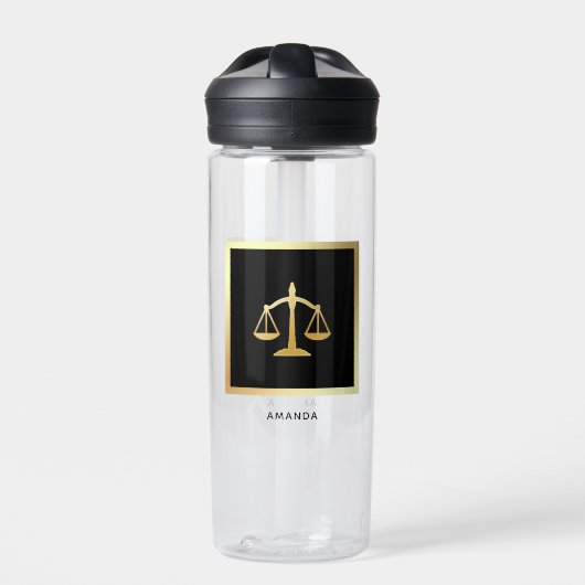 Golden Scales of Justice Law Theme Design Waterfles (Voorkant)