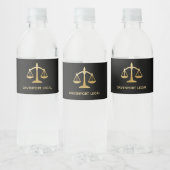 Golden Scales of Justice Law Theme Design Waterfles Etiket (Flessen)