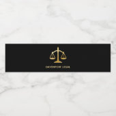 Golden Scales of Justice Law Theme Design Waterfles Etiket (Enkel label)