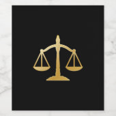 Golden Scales of Justice Law Theme Design Wijn Etiket (Enkel label)