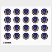 Golden Scales of Justice Lawyer on Blue Ronde Sticker (Vel)