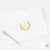 Golden Scales of Justice Lawyer on White Ronde Sticker (Envelop)