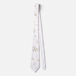 Golden Scales of Justice on white background Strop Stropdas