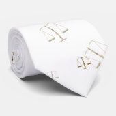 Golden Scales of Justice on white background Strop Stropdas (Opgerold)