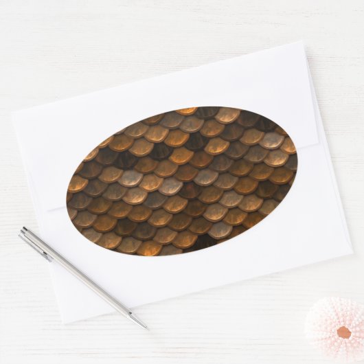 Golden Scales Ovale Sticker (Envelop)