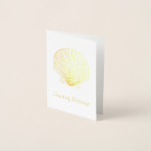 Golden Scallop Seashell Card-Sjabloon Folie Kaarten (Voorkant)
