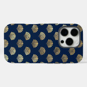 Golden Scallops op blauw Case-Mate iPhone Case (Achterkant (horizontaal))