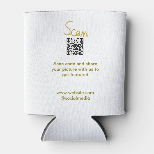 Golden Scan QR code glitter eenvoudige elegante be Blikjeskoeler (Voorkant)