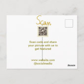 Golden Scan QR code glitter eenvoudige elegante be Briefkaart (Achterkant)