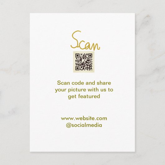 Golden Scan QR code glitter eenvoudige elegante be Briefkaart (Voorkant)