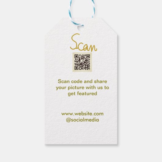 Golden Scan QR code glitter eenvoudige elegante be Cadeaulabel (Achterkant)