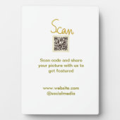 Golden Scan QR code glitter eenvoudige elegante be Fotoplaat (voorkant)