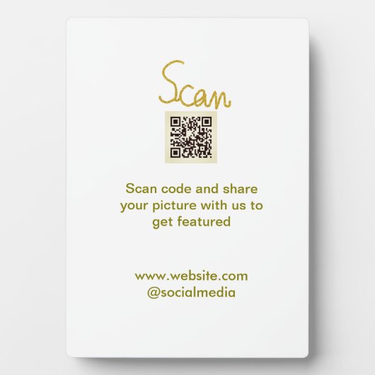 Golden Scan QR code glitter eenvoudige elegante be Fotoplaat (voorkant)