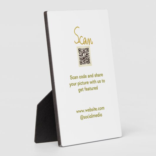 Golden Scan QR code glitter eenvoudige elegante be Fotoplaat (Zijkant)