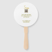 Golden Scan QR code glitter eenvoudige elegante be Handwaaier (Achterkant)