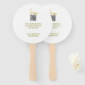 Golden Scan QR code glitter eenvoudige elegante be Handwaaier (Voorkant en achterkant)