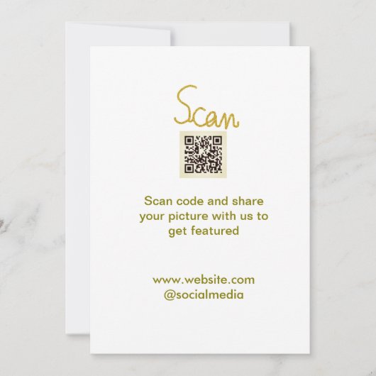 Golden Scan QR code glitter eenvoudige elegante be Kaart (Voorkant)