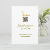 Golden Scan QR code glitter eenvoudige elegante be Kaart (Staand voorkant)