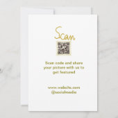 Golden Scan QR code glitter eenvoudige elegante be Kaart (Achterkant)