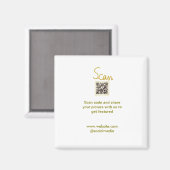 Golden Scan QR code glitter eenvoudige elegante be Magneet (Voorkant / Achterkant)