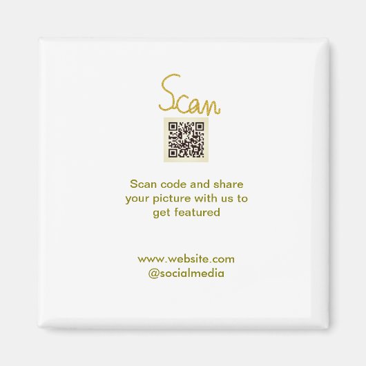 Golden Scan QR code glitter eenvoudige elegante be Magneet (Voorkant)