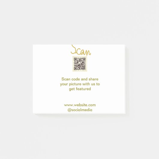 Golden Scan QR code glitter eenvoudige elegante be Post-it® Notes (Voorkant)