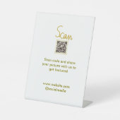 Golden Scan QR code glitter eenvoudige elegante be Reclamebord Met Voetstuk (Voorkant)