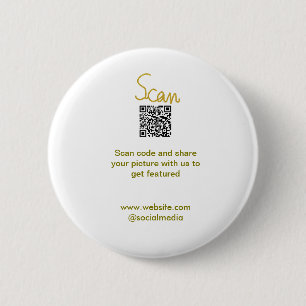 Golden Scan QR code glitter eenvoudige elegante be Ronde Button 5,7 Cm